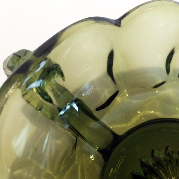 Vintage Anchor Hocking-Avocado Green-Double Handled Candy/Relish Dish - Picture 8 of 8
